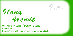 ilona arendt business card